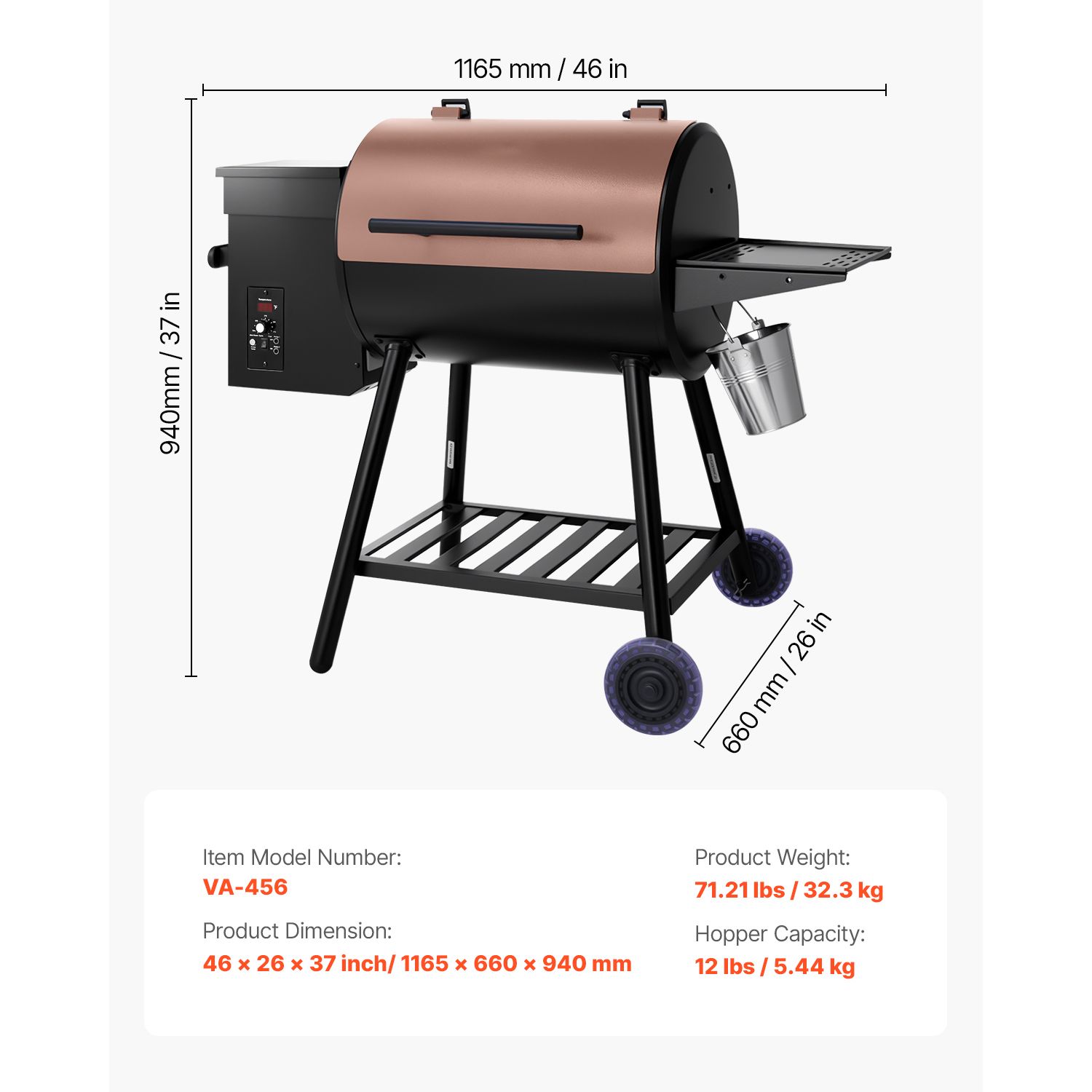 Wood Pellet Grill Smoker, 8 in - Electric Smoker Bbq ulasan dan harga