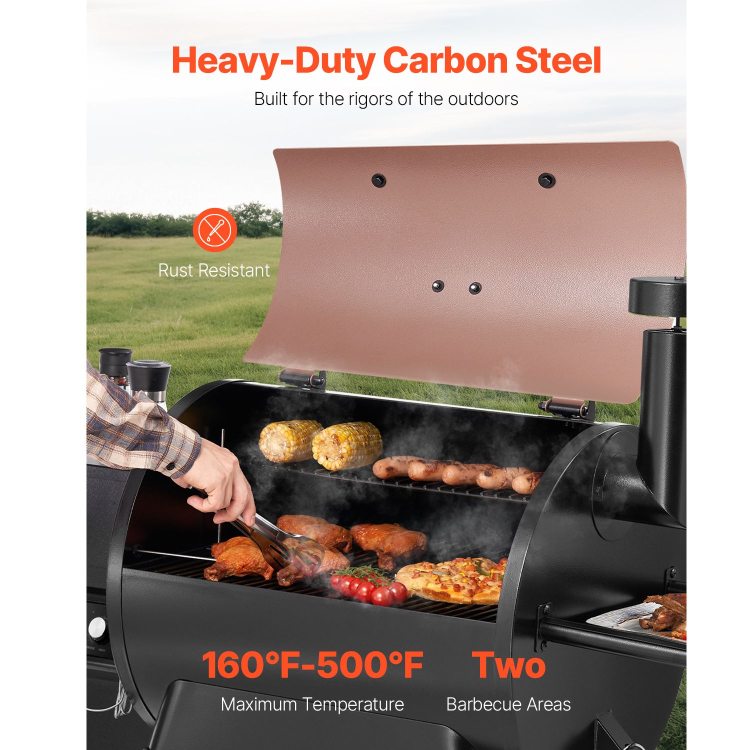 Wood Pellet Grill Smoker, 8 in - Electric Smoker Bbq ulasan dan harga